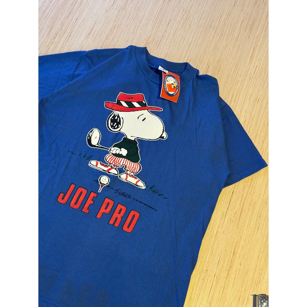 Vintage Artex Snoopy Joe Pro T-Shirt Mens Medium Blue Peanuts Golf Single 38
